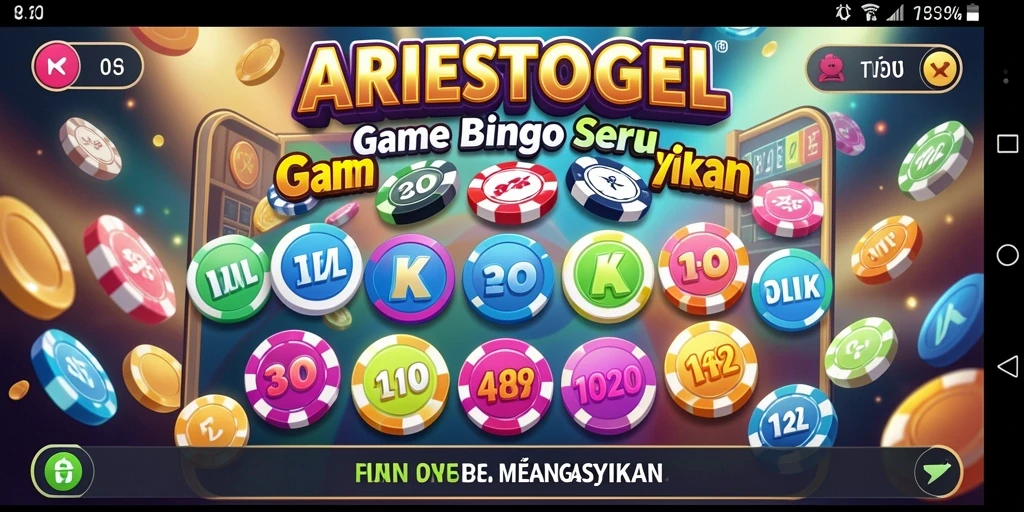 Tampilan gameplay ARIESTOGEL yang menarik dan seru saat bermain Bingo.