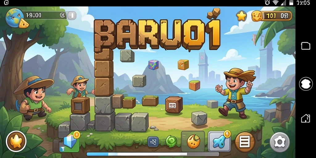 Tangkapan layar gameplay <strong>BARU01</strong> menunjukkan serunya menyelesaikan teka-teki puzzle.