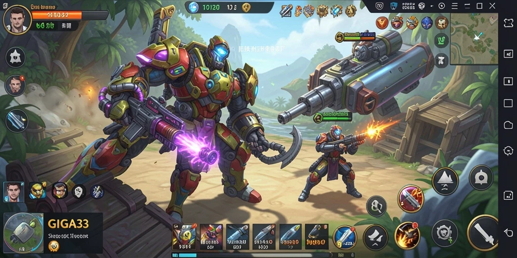 Tampilan gameplay GIGA33 yang menarik dan strategis saat berperang.