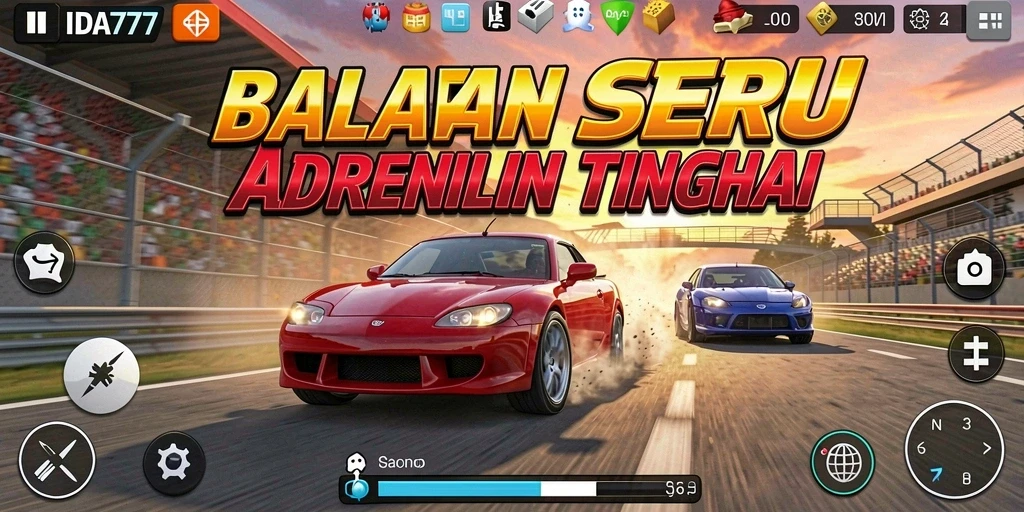 Gameplay seru di <strong>IDA777</strong> dengan mobil balap yang memacu adrenalin.