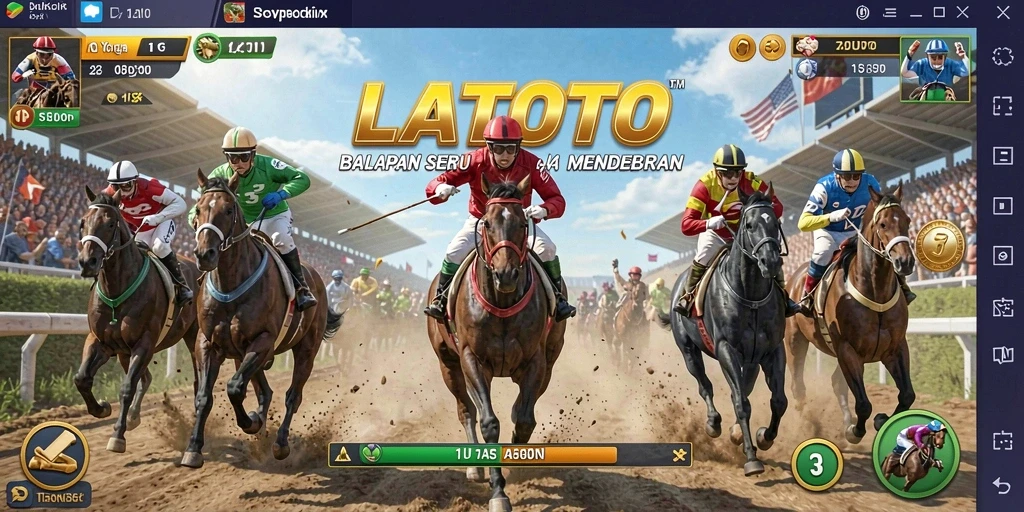 Gameplay LATOTO yang intens dan mendebarkan saat balapan.