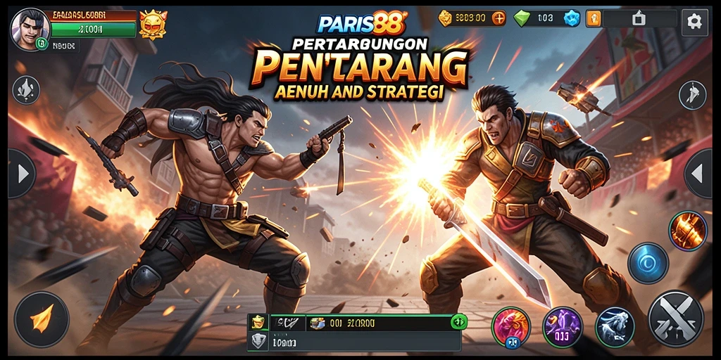 Screenshot gameplay PARIS88 menampilkan aksi pertarungan mendebarkan.