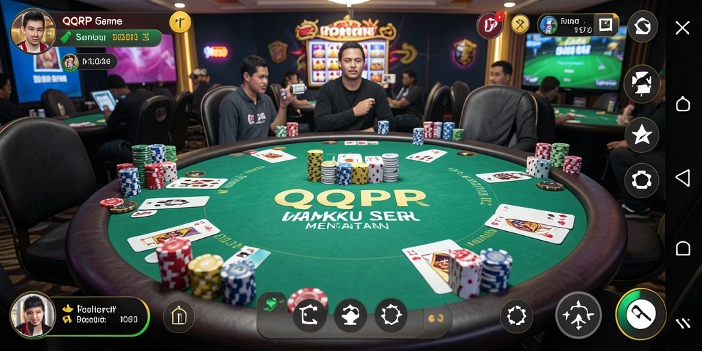 Tampilan gameplay poker yang seru dan kompetitif di QQRP.