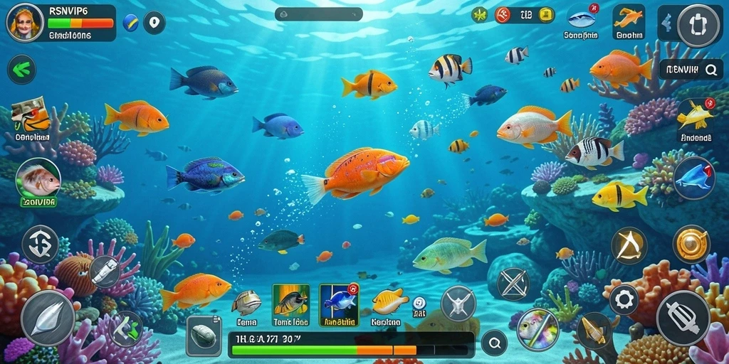 Gameplay seru RSNVIP6 dengan aksi menembak ikan.