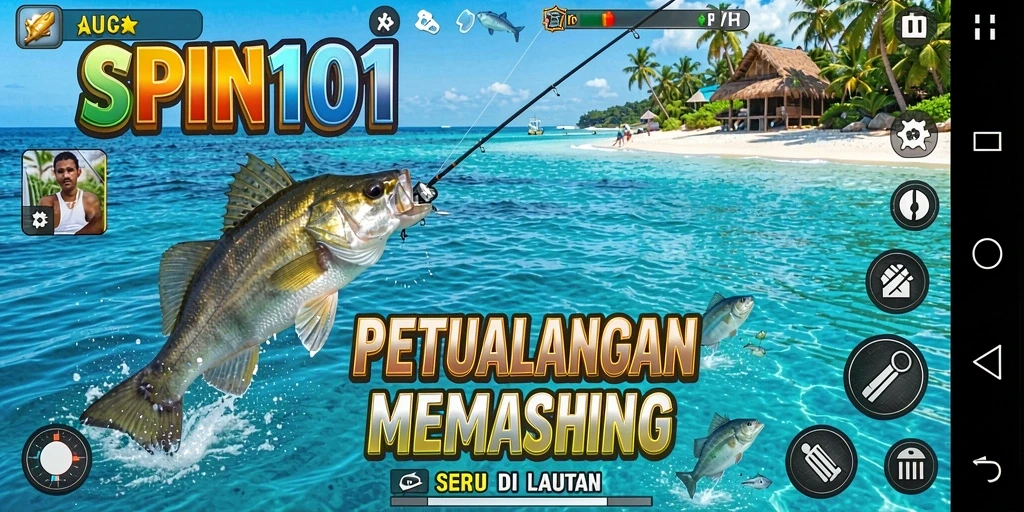 Tangkapan ikan yang menakjubkan dalam gameplay SPIN101.