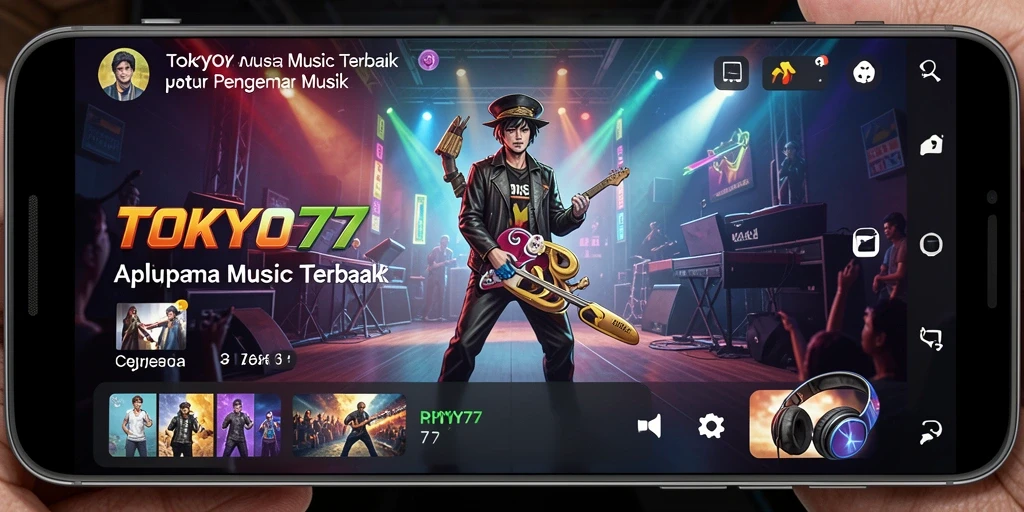 Tampilan gameplay TOKYO77 yang menyenangkan dalam menampilkan musik.
