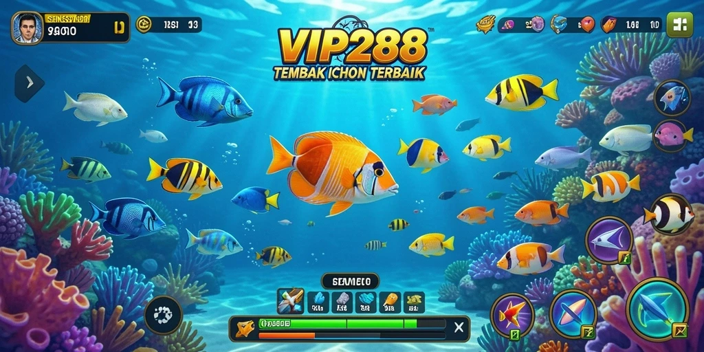 Tampilan aksi menembak ikan di VIP288 dengan grafis menawan.